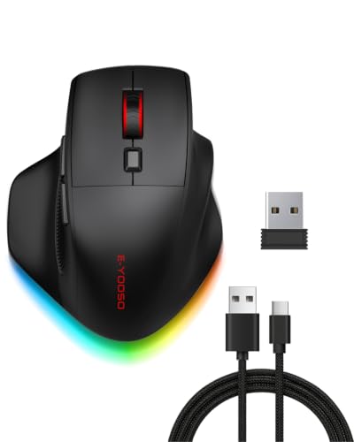 E-YOOSO X54 Rechargeable Ergonomic Wireless Bluetooth Wired Mouse
