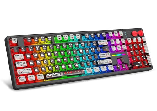 E-YOOSO Wireless Mechanical Keyboard Creamy, Cyber Mecha Style, Black